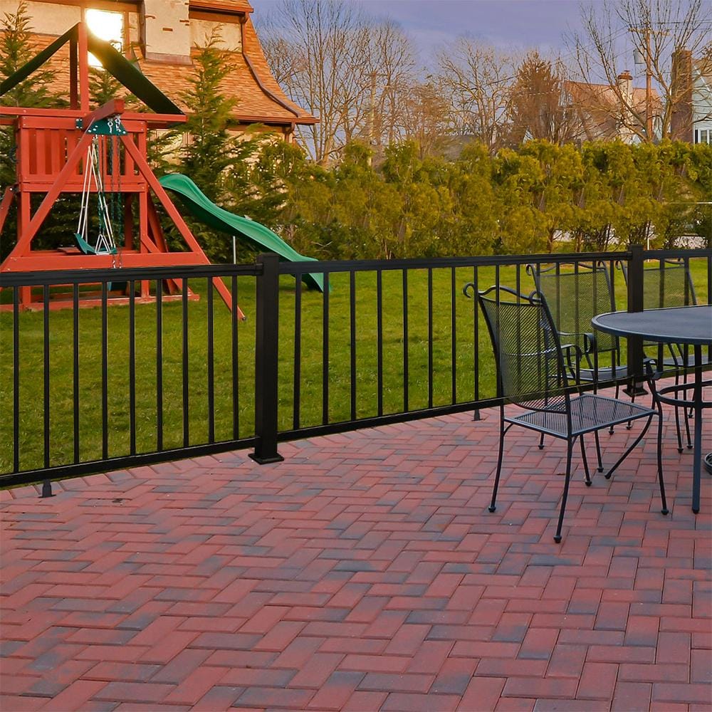 Weatherables Arlington 42 in. H x 96 in. W Textured Black Aluminum Railing Kit