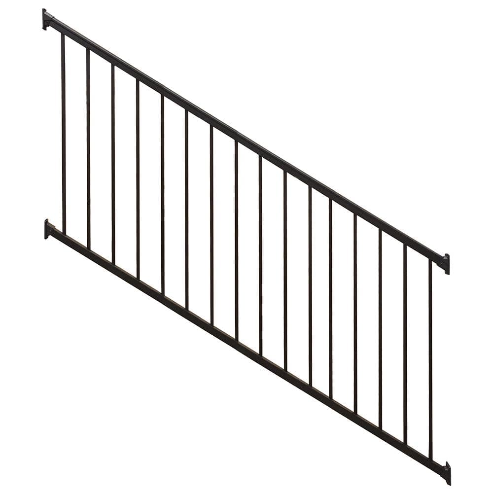 Weatherables Stanford 36 in. H x 96 in. W Textured Black Aluminum Stair Railing Kit