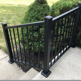 Weatherables Stanford 36 in. H x 96 in. W Textured Black Aluminum Stair Railing Kit