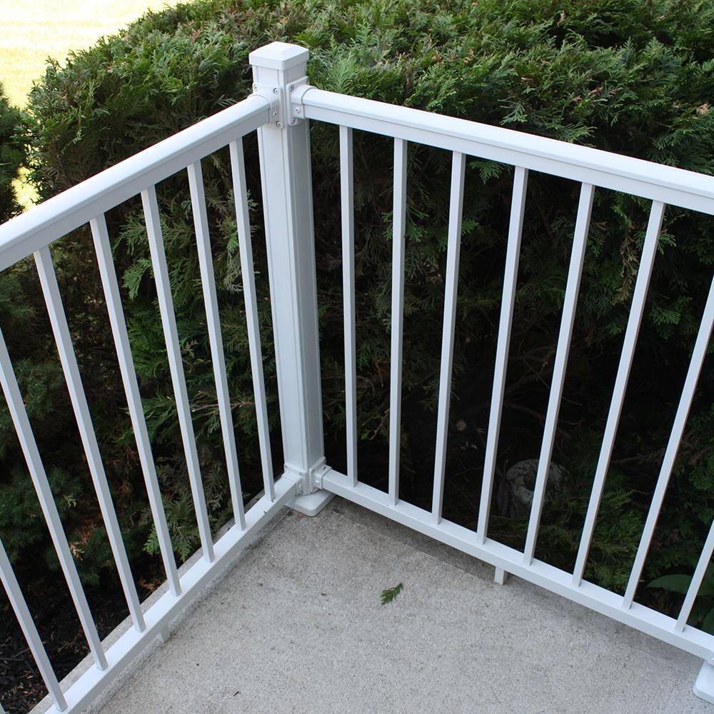 Weatherables Stanford 42 in. H x 72 in. W Textured White Aluminum Railing Kit