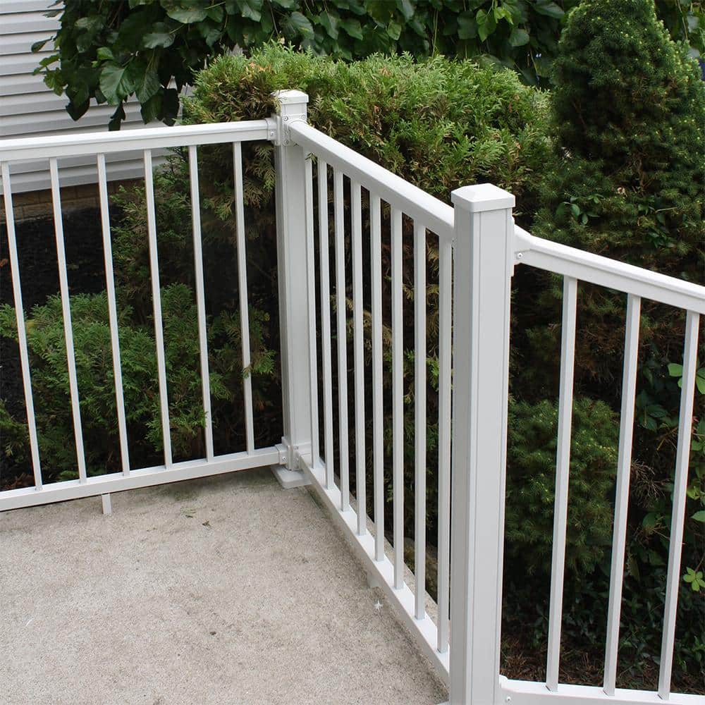 Weatherables Stanford 42 in. H x 72 in. W Textured White Aluminum Railing Kit
