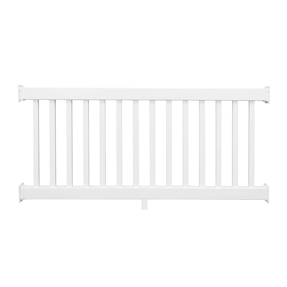 Weatherables Naples 3 ft. H x 8 ft. W White Vinyl Railing Kit