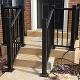 Weatherables Classic Square 3.5 ft. H x 70-1/2 in. W Textured Black Aluminum Stair Railing Kit