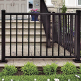 Weatherables Classic Square 3.5 ft. H x 70-1/2 in. W Textured Black Aluminum Stair Railing Kit
