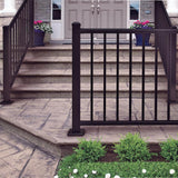 Weatherables Classic Square 3.5 ft. H x 70-1/2 in. W Textured Black Aluminum Stair Railing Kit