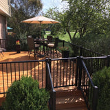 Weatherables Classic Square 3.5 ft. H x 70-1/2 in. W Textured Black Aluminum Stair Railing Kit