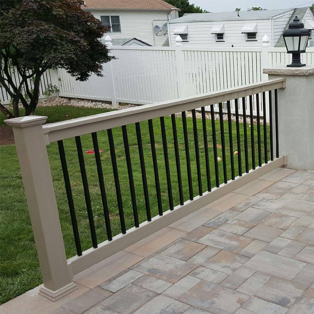 Weatherables Bellaire 3.5 ft. H x 8 ft. W Khaki Vinyl Railing Kit