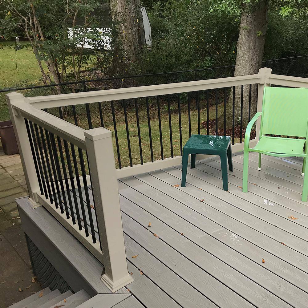Weatherables Bellaire 3.5 ft. H x 8 ft. W Khaki Vinyl Railing Kit