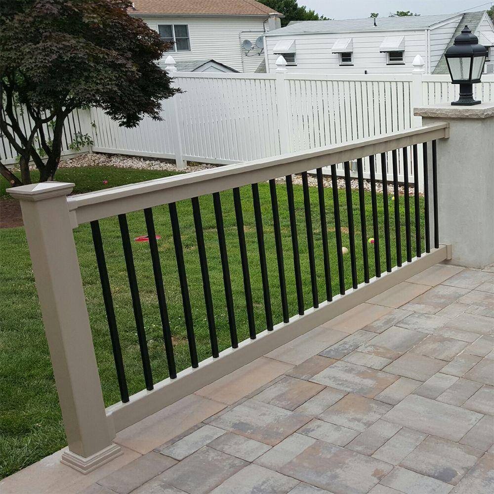 Weatherables Bellaire 3.5 ft. H x 8 ft. W Khaki Vinyl Railing Kit