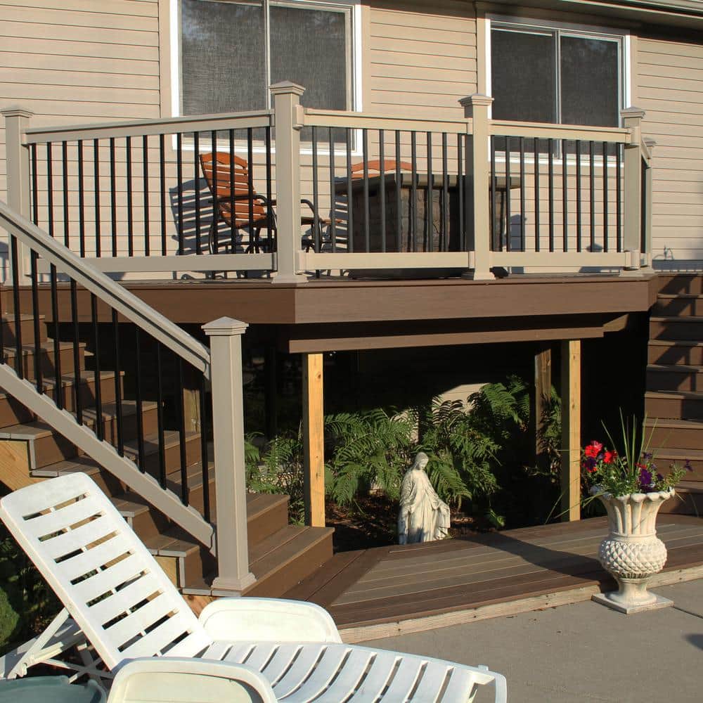 Weatherables Vilano 3 ft. H x 8 ft. W Vinyl Khaki Railing Kit