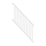 Weatherables Classic Square 34 in. x 70-1/2 in. Textured White Aluminum Stair Railing Kit