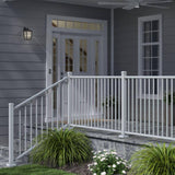 Weatherables Classic Square 34 in. x 70-1/2 in. Textured White Aluminum Stair Railing Kit