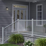 Weatherables Classic Square 34 in. x 70-1/2 in. Textured White Aluminum Stair Railing Kit