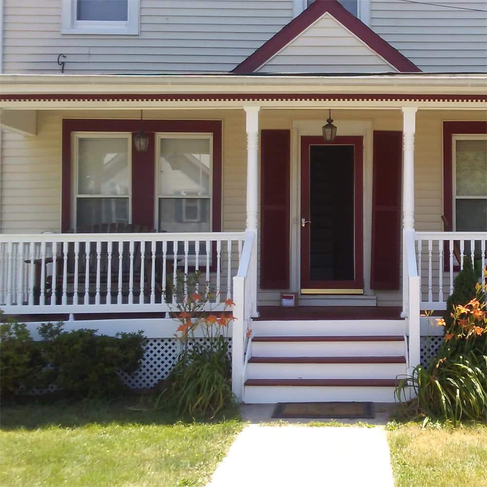 Weatherables Delray 3 ft. H x 4 ft. W Vinyl White Railing Kit with Colonial Spindles