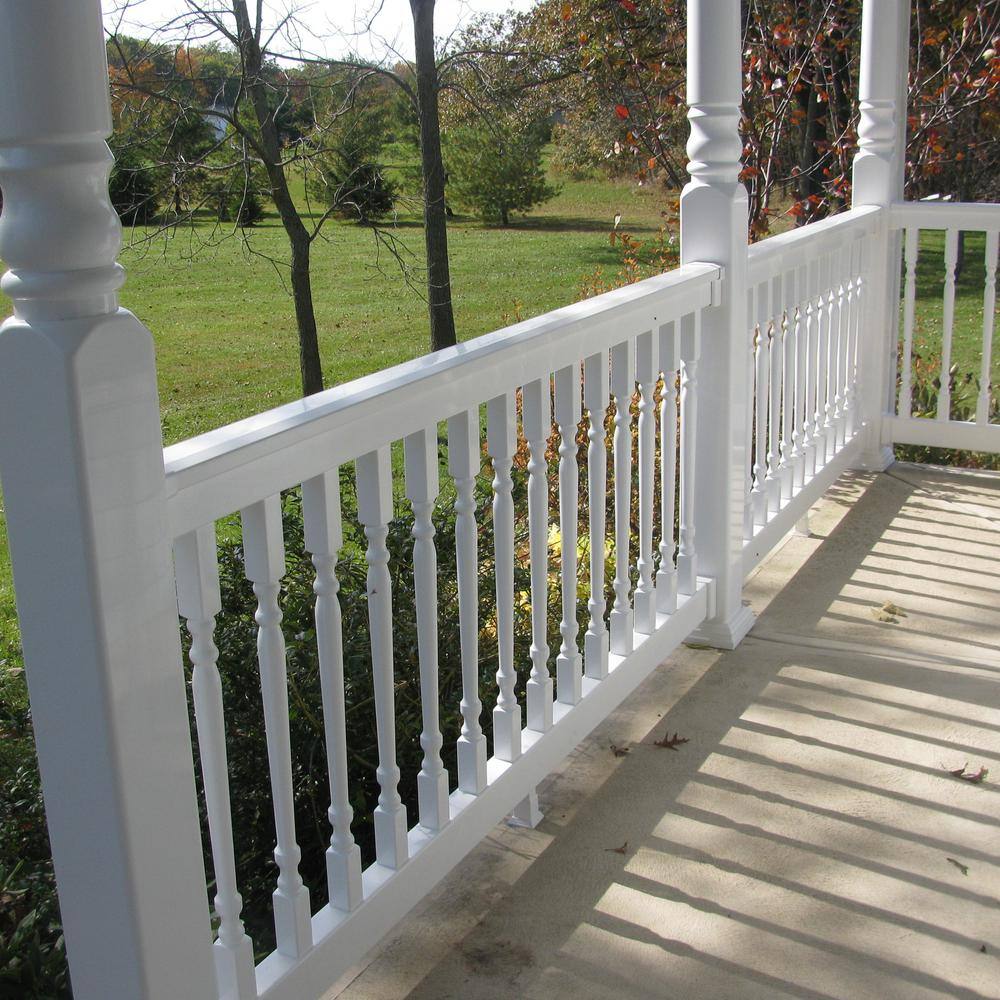 Weatherables Delray 3.5 ft. H x 8 ft. W Vinyl White Railing Kit with Colonial Spindles
