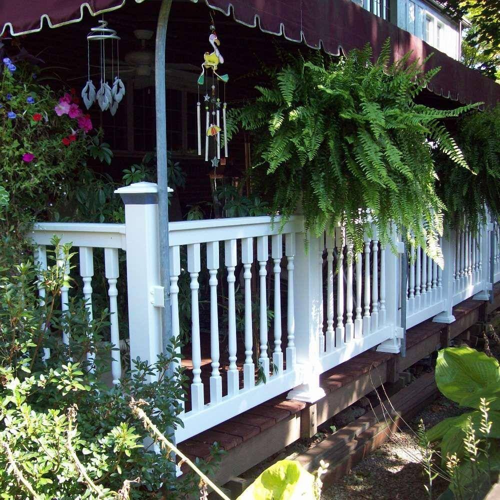 Weatherables Delray 3.5 ft. H x 8 ft. W Vinyl White Railing Kit with Colonial Spindles