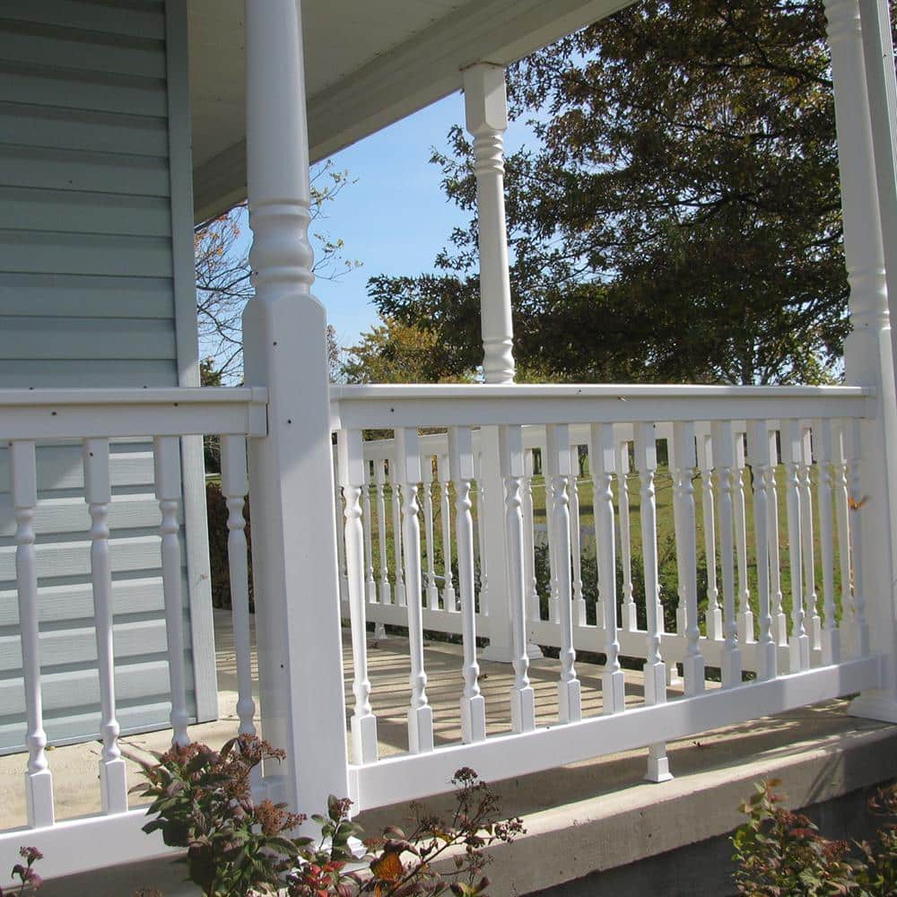 Weatherables Delray 3.5 ft. H x 8 ft. W Vinyl White Railing Kit with Colonial Spindles