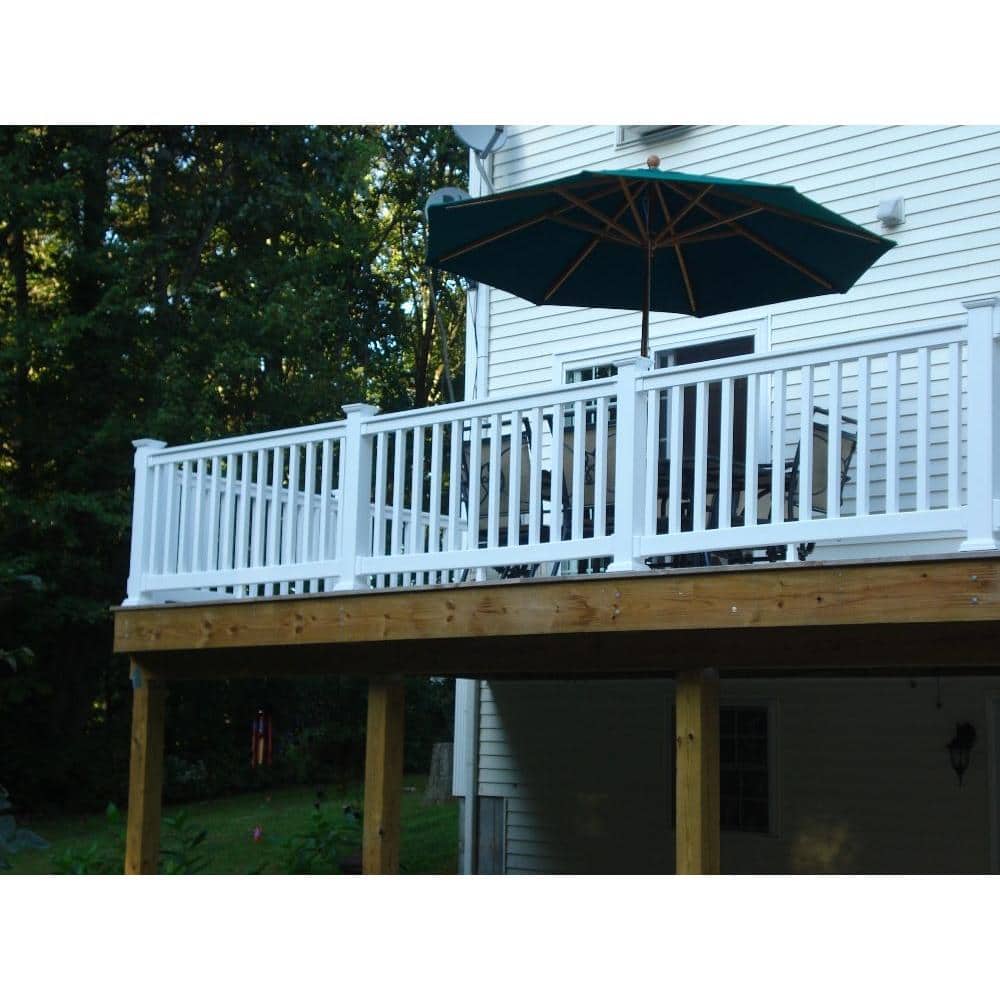 Weatherables Vanderbilt 3 ft. H x 6 ft. W White Vinyl Railing Kit