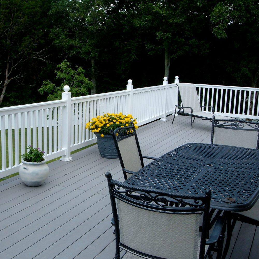 Weatherables Vanderbilt 3 ft. H x 6 ft. W White Vinyl Railing Kit