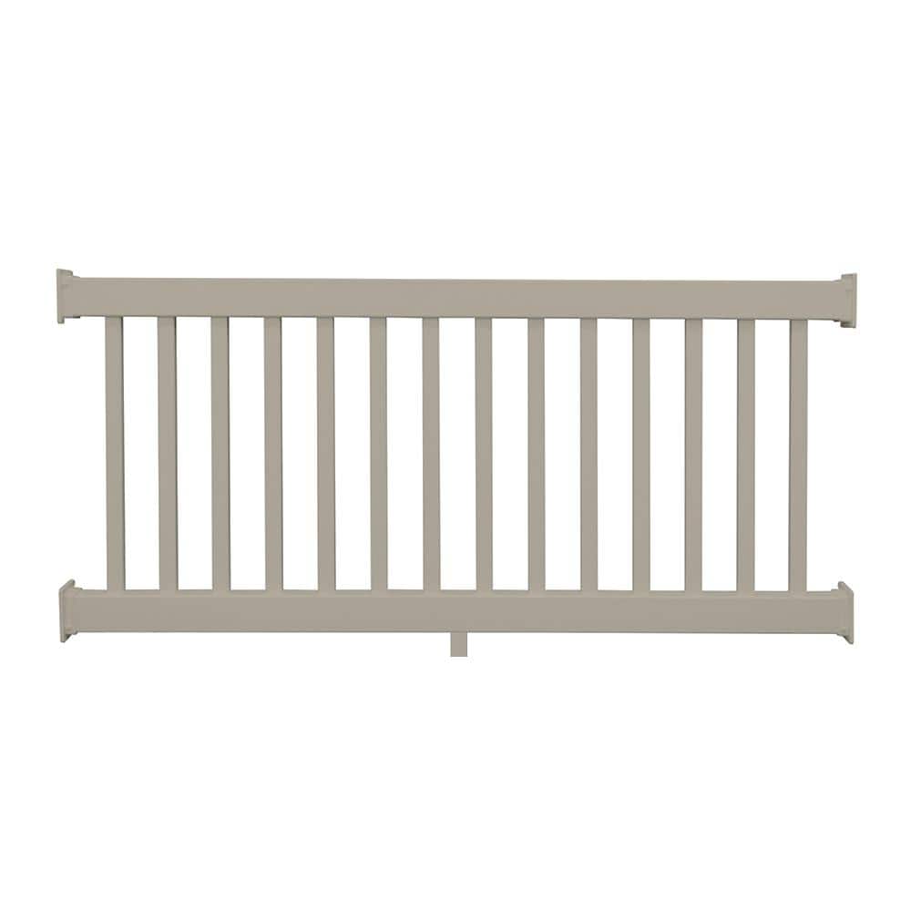 Weatherables Naples 3 ft. H x 8 ft. W Khaki Vinyl Railing Kit