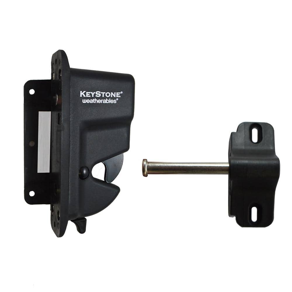 Weatherables Keystone Black Nylon Polymer 1-Sided Key-Lockable Gate Latch