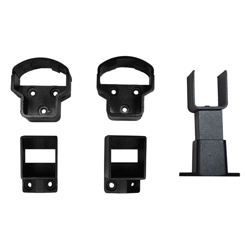Weatherables Arlington Textured Black Aluminum Straight Railing Bracket Kit (4-Piece)