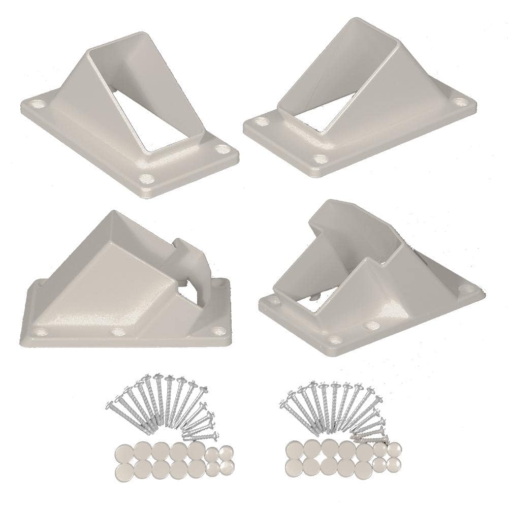 Weatherables Riviera Tan Stair Railing Bracket Kit (4-Piece)