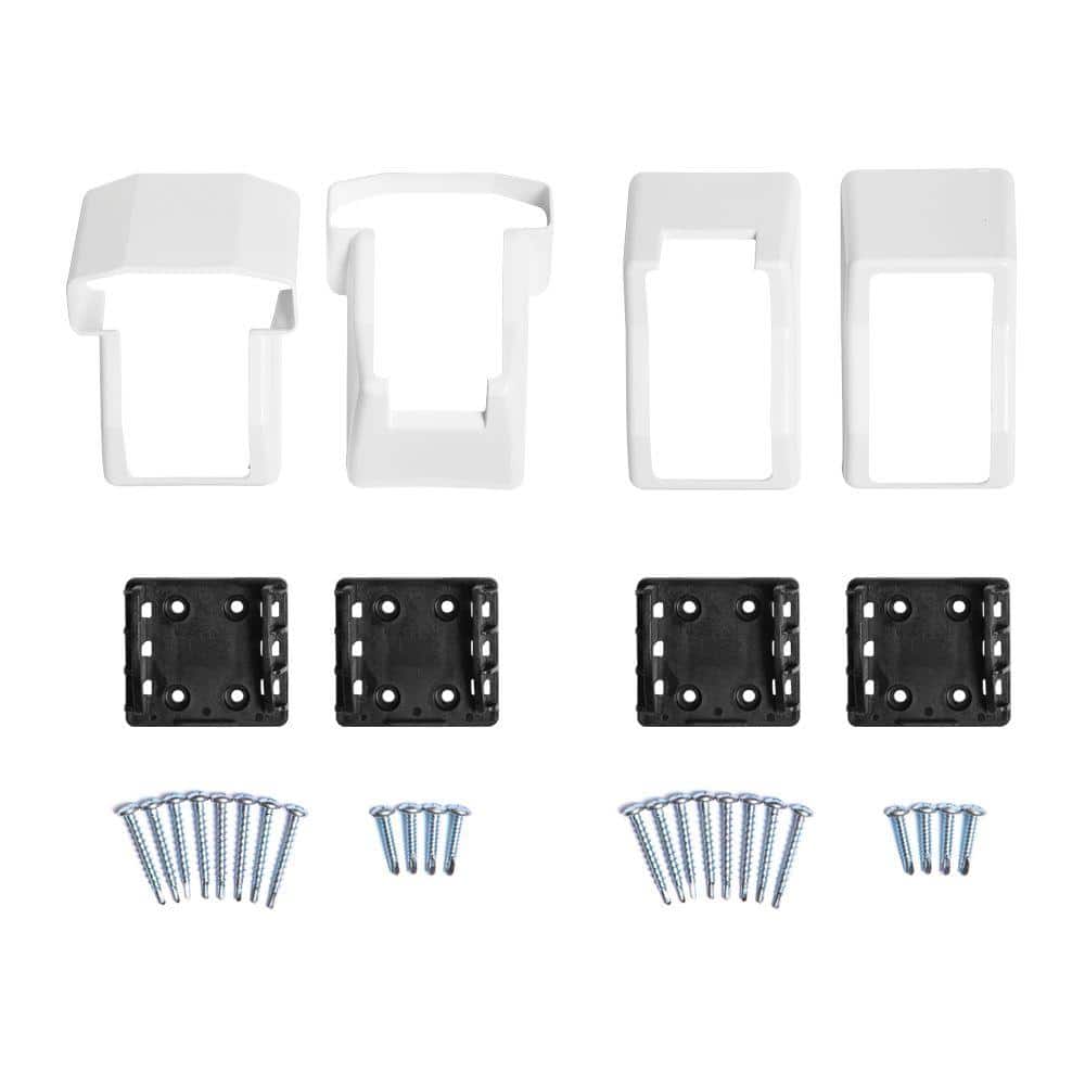 Weatherables Vanderbuilt/Delray/Bellaire/Vilano White Stair Railing Bracket Kit (4-Piece)