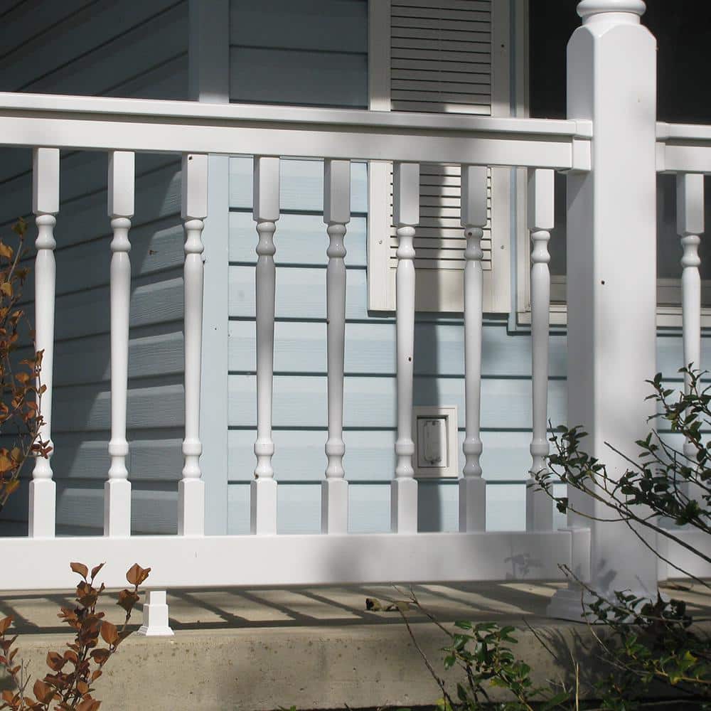 Weatherables Vanderbuilt/Delray/Bellaire/Vilano White Straight Railing Bracket Kit (4-Piece)