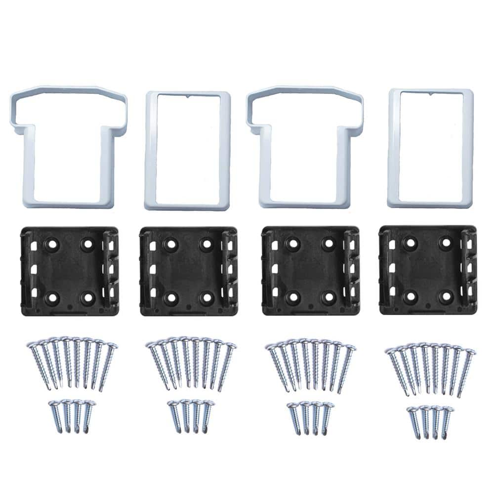 Weatherables Vanderbuilt/Delray/Bellaire/Vilano White Straight Railing Bracket Kit (4-Piece)