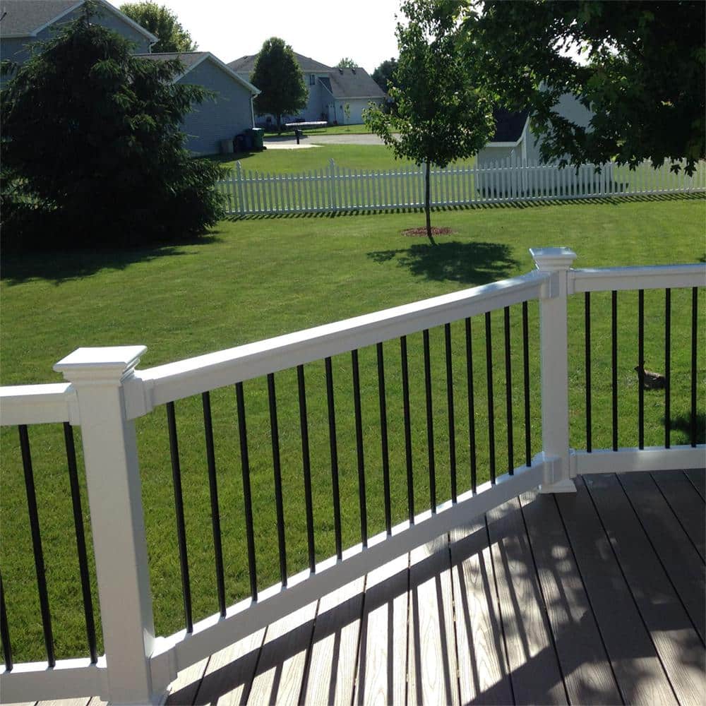Weatherables Vanderbuilt/Delray/Bellaire/Vilano White Straight Railing Bracket Kit (4-Piece)