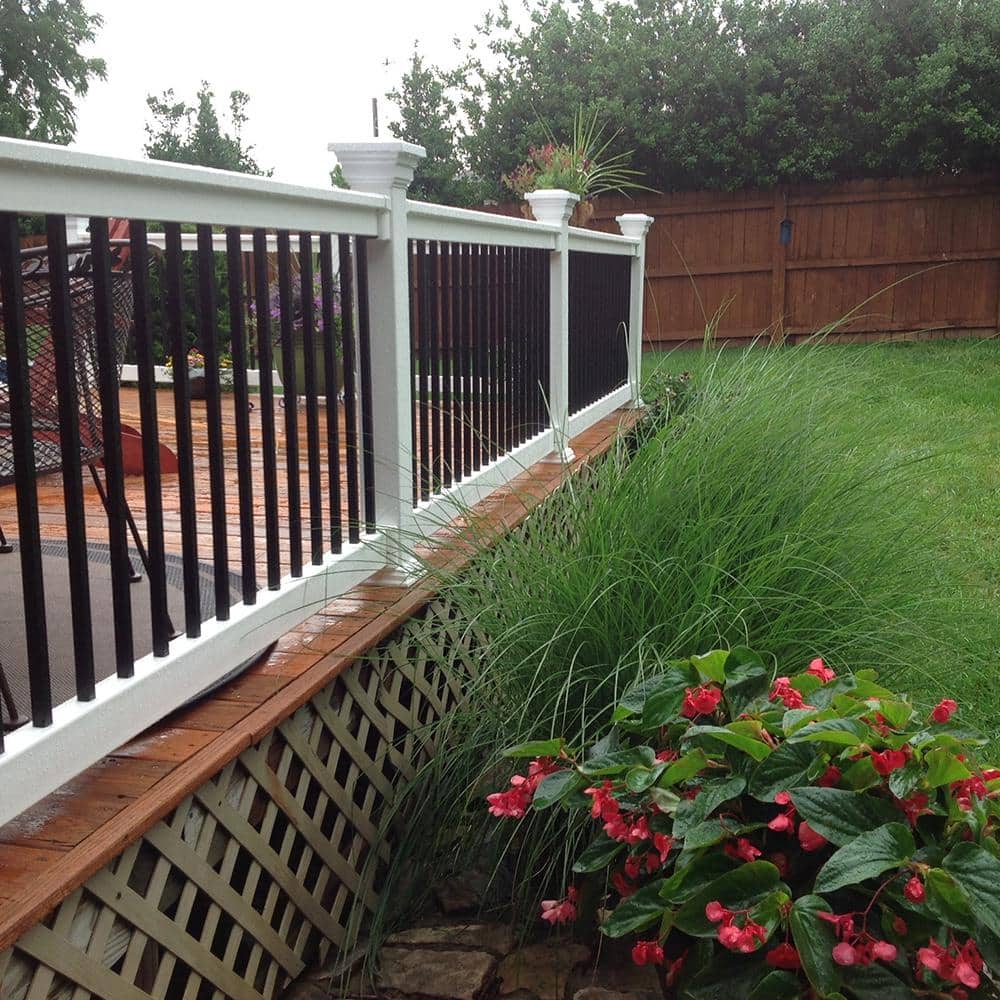 Weatherables Vanderbuilt/Delray/Bellaire/Vilano White Straight Railing Bracket Kit (4-Piece)