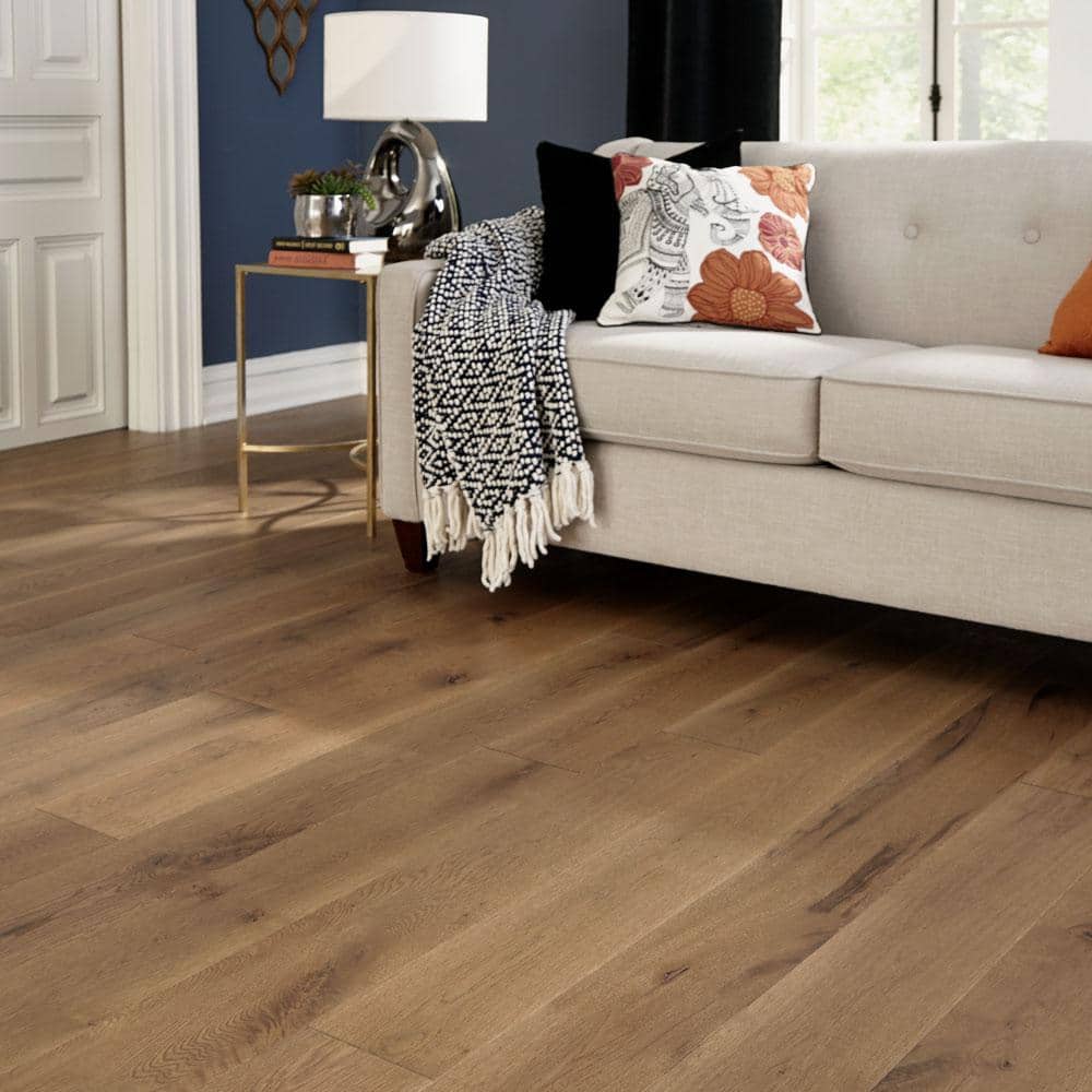 Blue Ridge Hardwood Flooring Castlebury Weathered Cottage White Oak 3/4 in. T x 4 in. W Wire Brushed Solid Hardwood Flooring (16 sq. ft./Case)