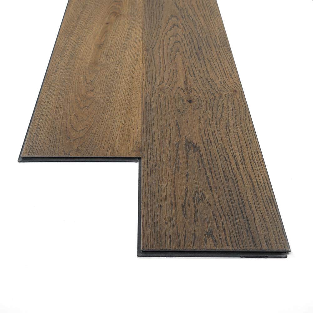 Sure+ Weathered Oak White Oak 1/4 in. T x 6.5 in. W Click Lock Hand Scraped Engineered Hardwood Flooring (21.7 sqft/case)