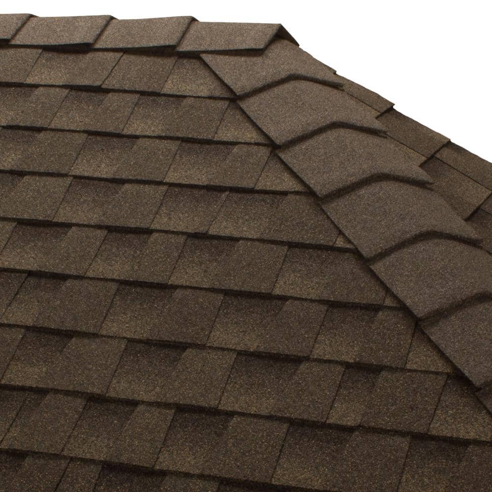 GAF TimberCrest Weathered Wood Bullnose Hip and Ridge Cap Shingles