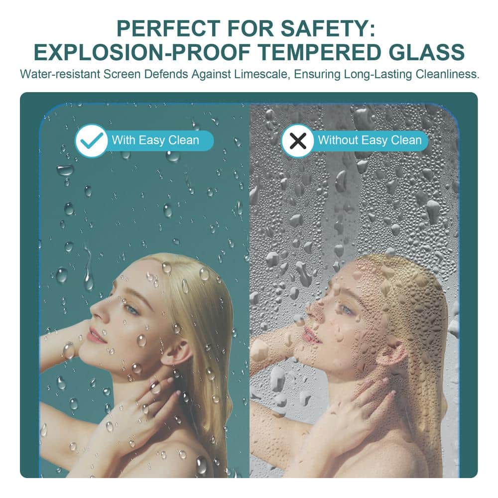 WELLFOR 32 in. W x 72 in. H Bifold Frameless Shower Door with Tempered Clear Glass in Brushed Nickel