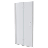 WELLFOR 32 in. W x 72 in. H Bifold Frameless Shower Door with Tempered Clear Glass in Chrome