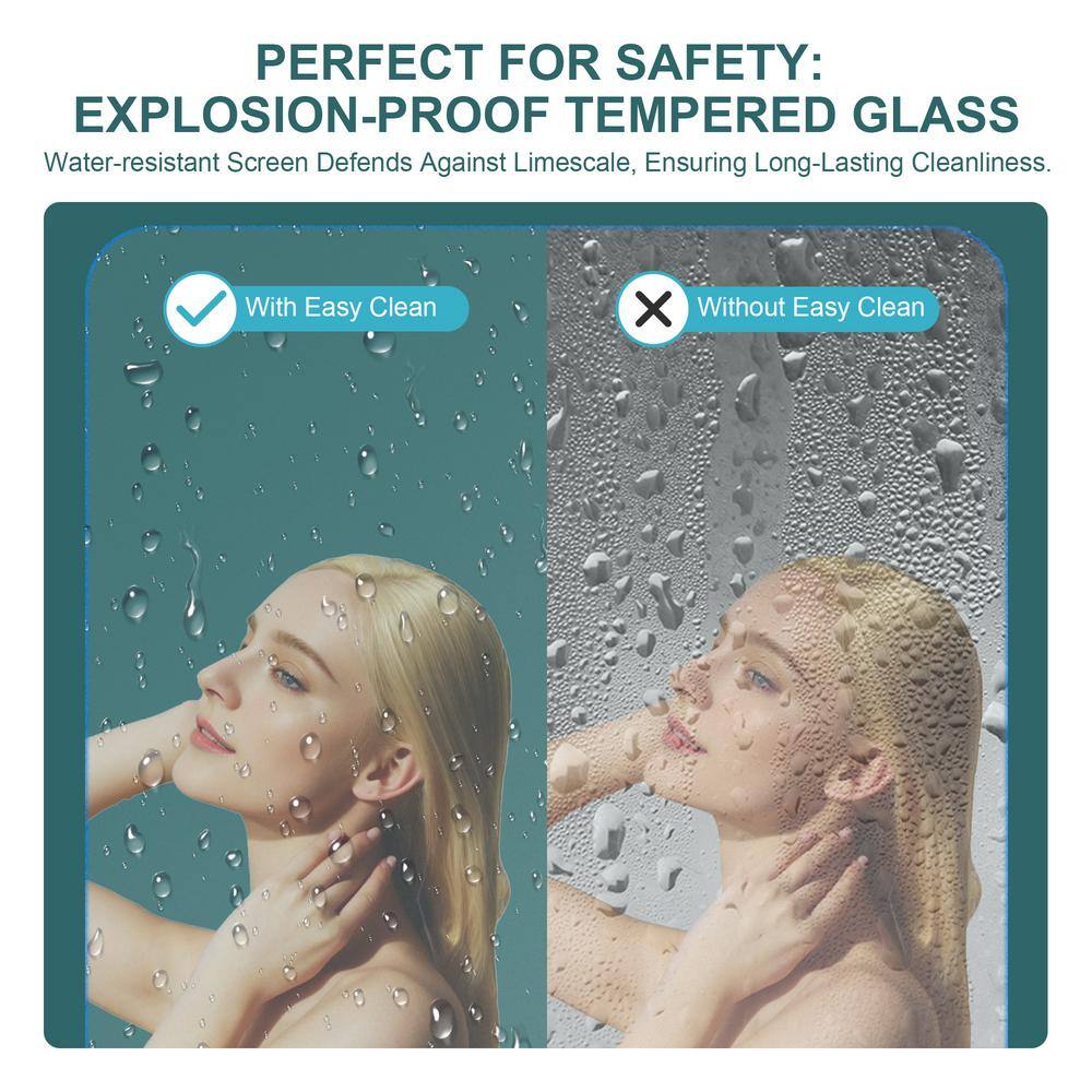 WELLFOR 32 in. W x 72 in. H Bifold Frameless Shower Door with Tempered Clear Glass in Chrome
