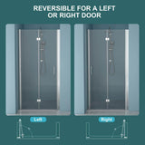 WELLFOR 32 in. W x 72 in. H Bifold Frameless Shower Door with Tempered Clear Glass in Chrome