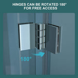 WELLFOR 34 in. W x 72 in. H Bifold Frameless Shower Door with Tempered Clear Glass in Chrome