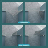 WELLFOR 34 in. W x 72 in. H Bifold Frameless Shower Door with Tempered Clear Glass in Chrome
