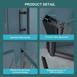 WELLFOR 34 in. W x 72 in. H Bifold Frameless Shower Door with Tempered Clear Glass in Matte Black