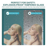 WELLFOR 34 in. W x 72 in. H Bifold Frameless Shower Door with Tempered Clear Glass in Matte Black
