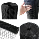 WELLFOR 4 ft. H x 50 ft. W Galvanized Iron 19-Gauge Chain Link Fabric Roll in Black