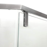 WELLFOR 34 in. x 72 in. Neo Angle Pivot Semi Frameless Corner Shower Enclosure in Brushed Nickel
