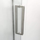 WELLFOR 34 in. x 72 in. Neo Angle Pivot Semi Frameless Corner Shower Enclosure in Brushed Nickel