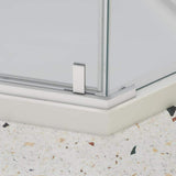 WELLFOR 35.56 in. W x 72 in. H Neo Angle Pivot Frameless Corner Shower Enclosure in Matte White (Base Not included)