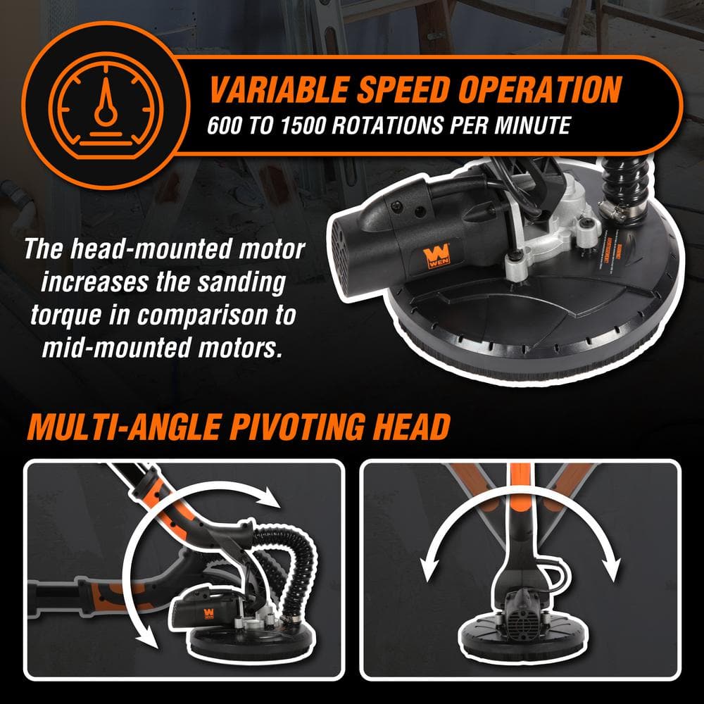 WEN 15 ft. 5 Amp Variable Speed Drywall Sander with Dust Hose