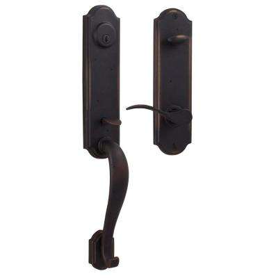 Delaney 
    Italian Collection Visconti Single Cylinder Edged Bronze Door Handleset with Florini Interior - Super Arbor