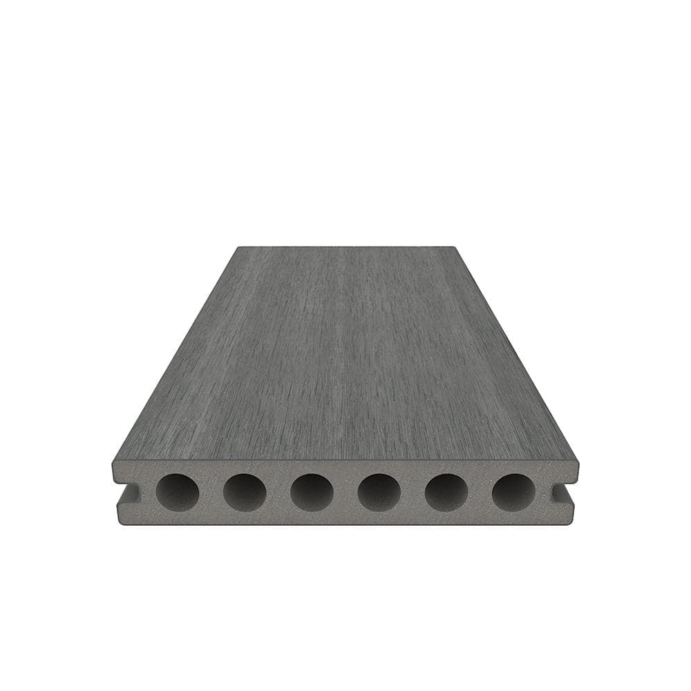 NewTechWood UltraShield Natural Voyager 1 in. x 6 in. x 8 ft. Westminster Gray Hollow Composite Decking Board